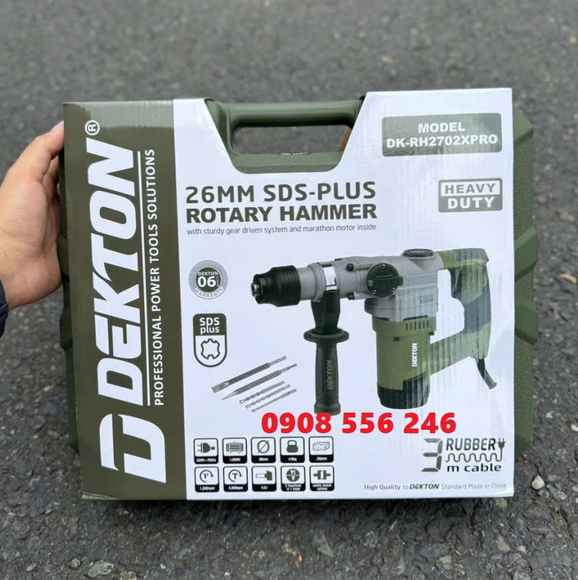 Máy đục bê tông  2 chức năng DEKTON DK-RH2702xpro