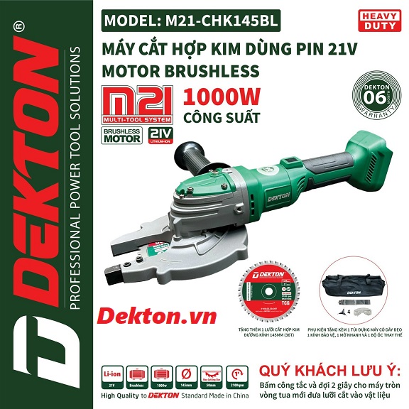 Máy cắt sắt dekton M21-chk145bl ( chưa có pin và sạc)