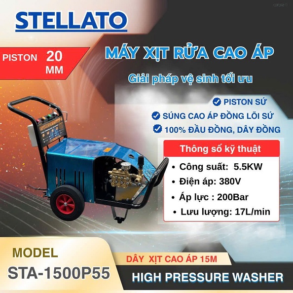 máy rửa xe 7hp stellato sta-1500p55