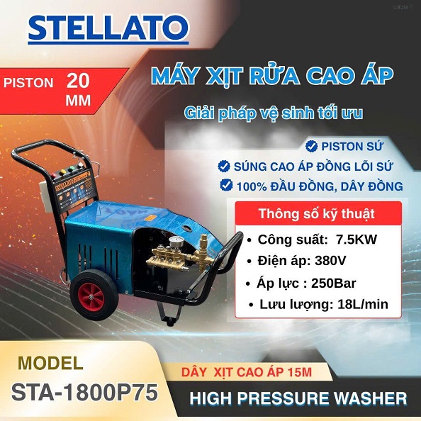 Máy rửa xe 10hp stellato sta-1800p75