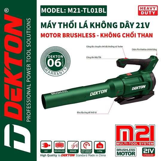 Máy thổi bụi dekton M21-TL01BL ( chưa có pin sạc)